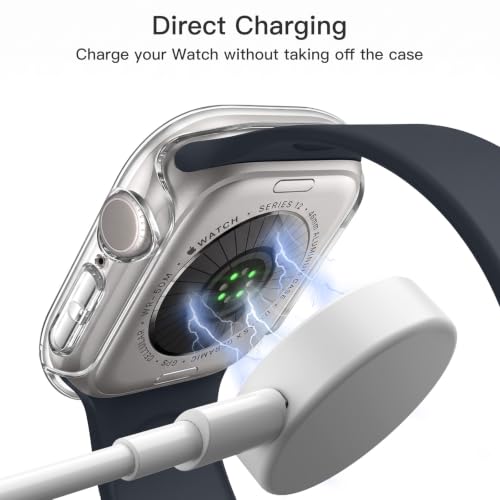 Image of JETech Case with Screen Protector for Apple Watch Series 12 46mm, Clear