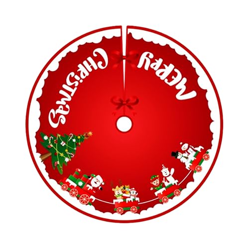 YOOSI Falda De Árbol De Navidad 90cm / 36 Inch Rojo Falda del árbol de Navidad, para Fiesta de año Nuevo Vacaciones en casa decoración