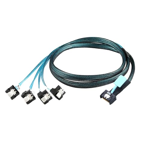 Cable Adaptador Interno PCIE SFF-8654 a 4 SATA 0.5m miniatura 6