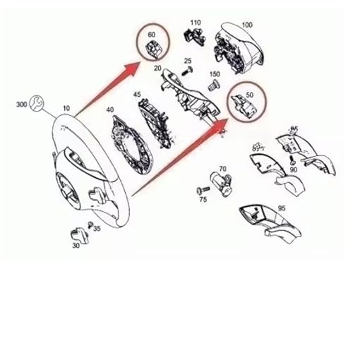 Interrupteur de direction W176 commodo de commande clignotant essuie-glace C117 X218
