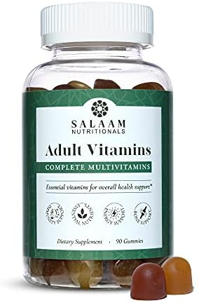 Salaam Nutritionals - Adult Multivitamins, Vitamin Gummies for Women and Men, Multivitamins for Adults with 11 Essential Vitamins and Minerals, 90 Count, 1 Pack.