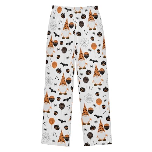Halloween Gnome Bat Boys Long Pants Soft Trousers Elastic Waist Kids Lounge Bottoms with Pockets S-XL