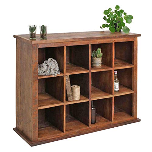 STUFF Loft Estantería para libros, zapatero abierta, de madera reciclada con 12 compartimentos, colección Factory. Dimensiones: 95 x 37 x 120 cm (alto x profundidad x ancho) Cover