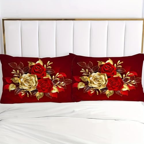 Housse de couette rose 220x220 avec taies lit double