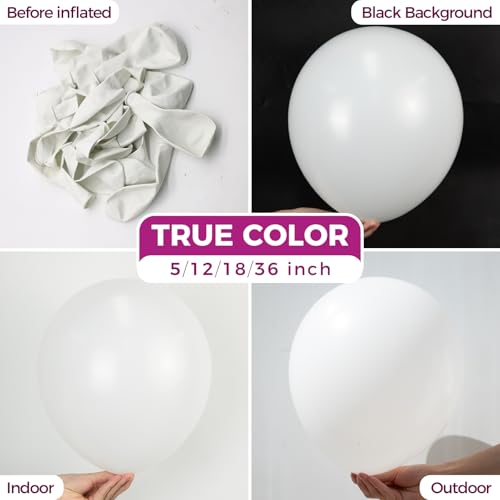 Bezente White Balloons Latex Party Balloons, 100 Pack 12 inch Round Helium Balloons for White Themed Wedding Graduation Birthday Engagement Bridal showe Party Backdrop Decorations - Thumbnail 3