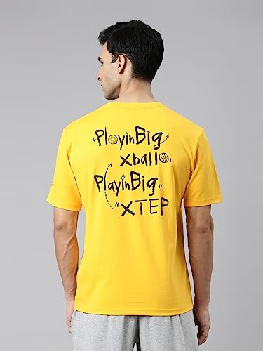 Image of XTEP Playing Big XBALL Series, Enhanced Sports Performance, Crew Neck, Loose Fit, Superior Comfort, Cotton + Polyester, Short Sleeve, Basketball T-Shirt for Men