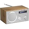 KLIM Poste Radio Réveil Dab Plus Bluetooth en Bois | Compatible Dab, Dab+, Radio FM et MP3 | Fonctionne sur Secteur | Haut-Parleurs HiFi | Prise USB/AUX