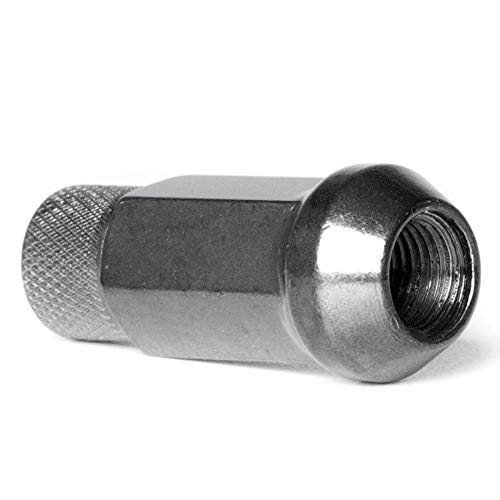 Image of Circuit Performance Forged Steel Extended Hex Lug Nut for Aftermarket Wheels: 12x1.25 Hyper Black - 20 Piece Set + Tool