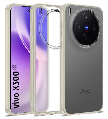 Image of Golden Sand TPU+PC Anti-Scratch Shockproof Sleek Hybrid Armor Back Cover Case Compatible with Vivo X300 5G | Translucent Anti-Yellow Military-Grade Drop Protection Cover (Mist Cream)