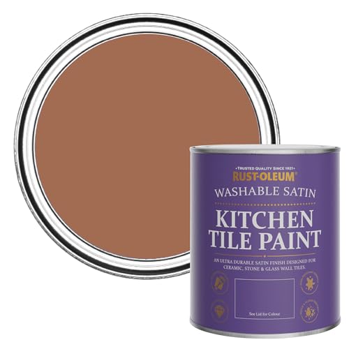 Rust-Oleum Water-Resistant Kitchen Tile Paint in Satin Finish - Terracotta 750ml