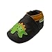 Sayoyo Baby Dinosaurs Soft Sole Leather Infant and Toddler Shoes (Dark Brown,18-24 Months)