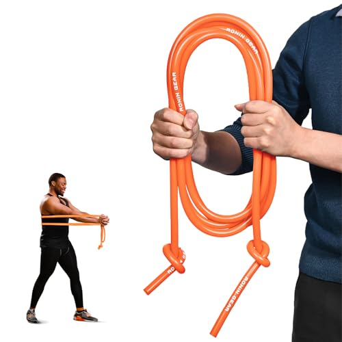 Resistance Bands - 16 Feet Long - 88 lbs Resistance - Orange - Strength Training Bands - Elastic Workout Bands - Wrestling Resistance Bands - Fitness & Home Workout Equipment - Resistance Training