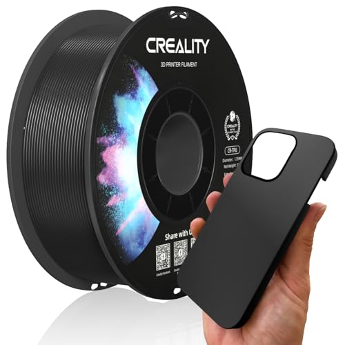 Image of 2025 Official Creality TPU Filament 1.75mm Black, Flexible 95A TPU 3D Printer Filament, High Hardness& Resilience, Soft Adhesive, Elastic, 1kg Spool (2.2lbs), Accuracy + /- 0.02 mm for Most 3D Printer