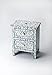 HomeRoots Wood Vivienne Blue Bone Inlay Accent Chest