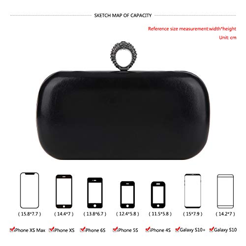 Fawziya Knuckle Clutch Evening Bags For Women Purses And Handbag-Black