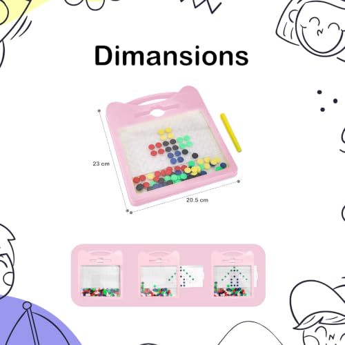 Image of Little B Magnetic Drawing Board for Kid Magnetic Dot Art Game for Toddlers Best Indoor Game for Kids Best Toy for Kids. (Pink)