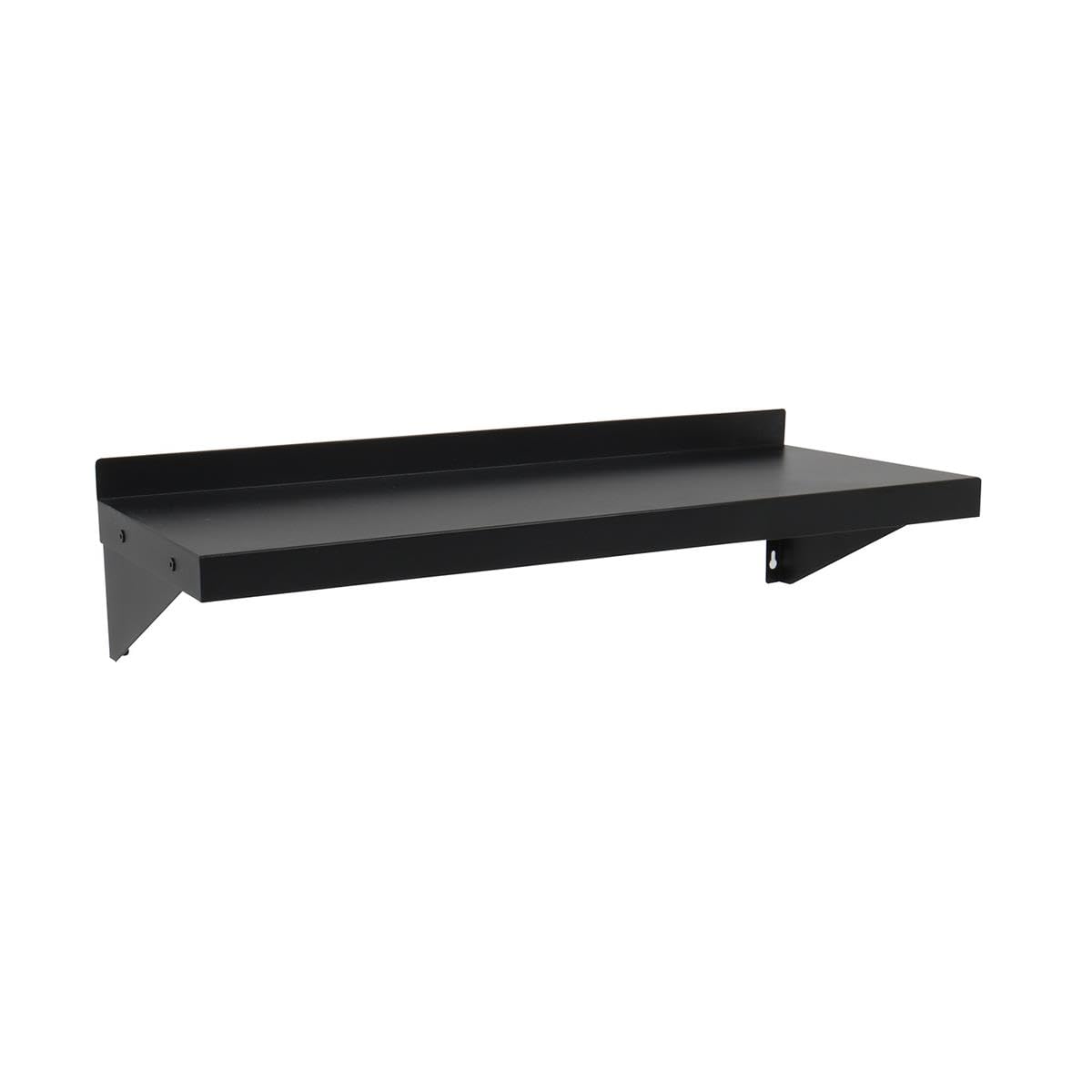 Edelstahl Wandregal schwarz 80 cm – Wandboard 800×300 mm, pulverbeschichtet, kratzfest, inkl. 2 Halterungen & Montageset – Wandboard Küche Werkstatt Gastronomie