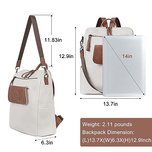Image of CLUCI Leather Backpack Purse for Women, Large Fashion Convertible Anti-theft, Travel Backpack Purses