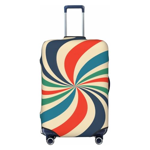 Vintage Abstract Swirling Elastic Travel Luggage Covers Dustproof Scratch-Resistant Suitcase Protector Fit 22-24 Inch