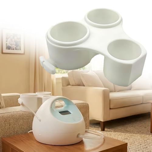 Image of Bottle Holder for Spectra Breast Pump,Fits All S2 Versions, Perfect Fit, Durable Material, Portable Design,Organized & Easy to Use (White-Blue) (White)
