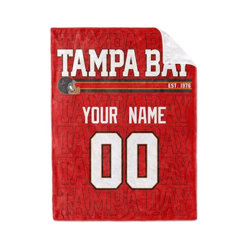 Image of ANTKING Tampa Throw Blanket for Men Women Boy Custom Name and Number Gifts