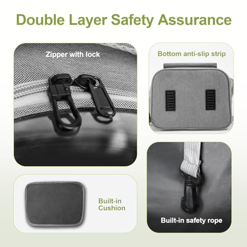 Image of Cat Backpack Carrier, Breathable Cat Carrier Large Space Bubble Pet Backpack for Kitty Small Dog up to 15lbs, Transparent & Foldable Pet Carrier for Travel Hiking (Square Expandable- Grey)