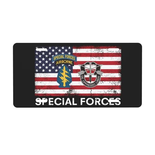 Special Forces USA Flag License Plate 6 x 12 Inch?4 Holes? Vintage Aluminum Metal License Plate for Men and Women27