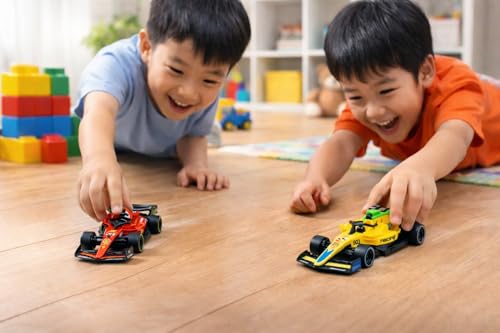 Image of Ferrari SF-23 F1 Racing Car Toy - 1:36 Scale Die-Cast Pull Back Model Car, Premium Red Finish, Durable Metal Body, Collectible Toy Vehicle for Kids Age 3+, Racing Fans & Collectors (Red)