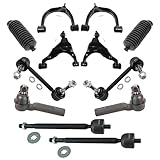 TRQ Front Steering & Suspension Kit Control Arm with Ball Joint Steering Rack & Pinion Bellow Sway Bar Stabilizer Link Tie Rod Compatible with 2005-2015 Toyota Tacoma
