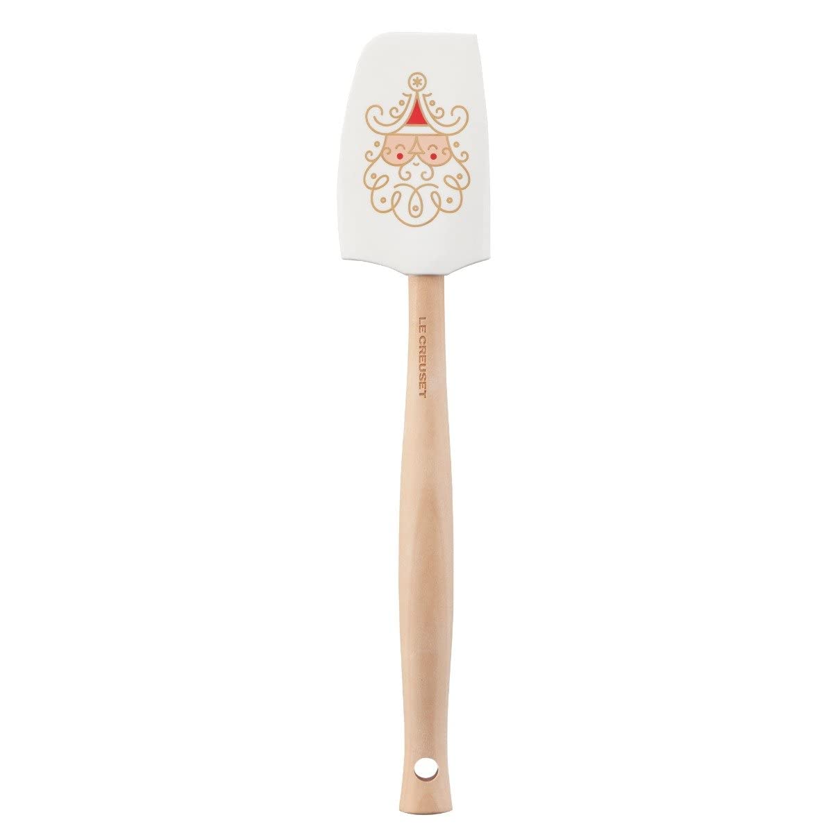 Silicone Noel Collection Medium Spatula, 11 1/8" x 2 1/4", White with Printed Design & Gold Foil
