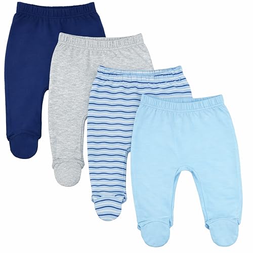 Image of 123 Bear Baby Soft Cotton Spandex Pants with Feet