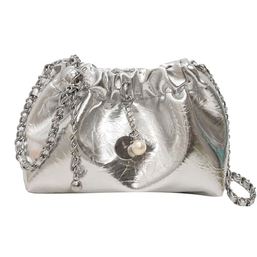 Women's Cloud-Shaped Dumpling Bag Crossbody Purse, Designer Cloud Clutch Purse Ruched Bag with Adjustable Shoulder Strap