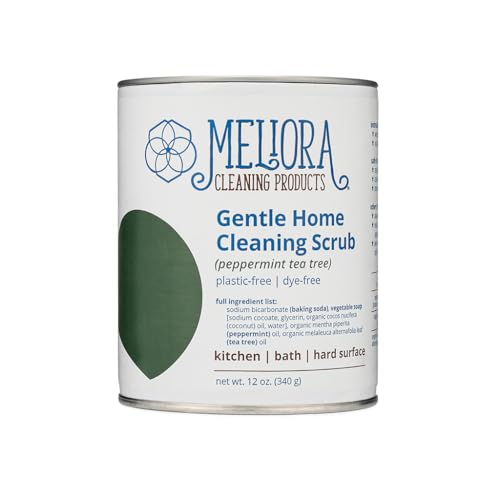 Meliora Cleaning Products Gentle Home Cleaning Scrub, Peppermint Tea Tree