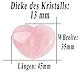 AWARDSEN 45 mm Groß Rosenquarz Herz Kristalle Edelsteine Geschenke für Frauen, Reiki Heilsteine Handschmeichler Stein für Valentinstag, Geburtstage, Jahrestag, Muttertag und Thanksgiving Tag