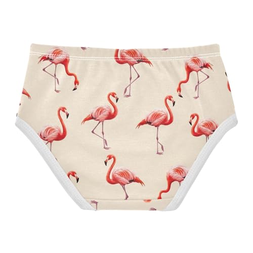Pink Flamingos Beige Girls Underwear Toddler 2t Cotton Cute Panties Girl Print Undies Kids Briefs2