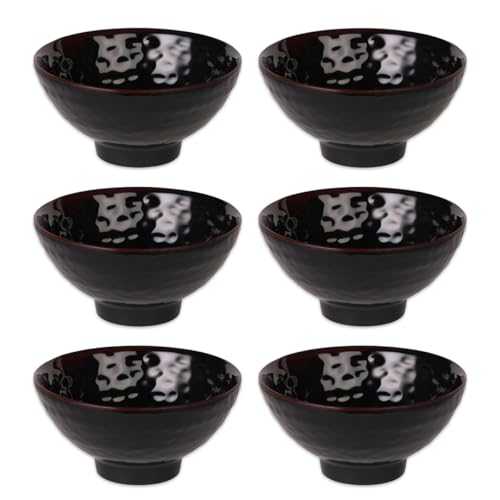 Thunder Group 飯碗 茶碗 直径12.3cm 高さ5.9cm 6個セット 丼ぶり 多用丼 メラミン食器 和食器 食洗機対応 割れにくい 業務用 天目 5705TM-6S