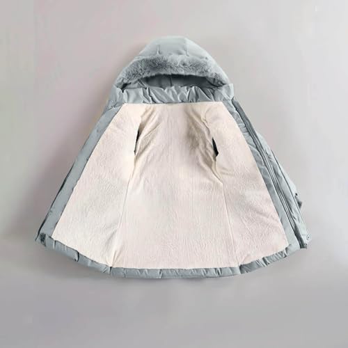 Girls Puffer Jacket with Hood Size 5-11 Warm Boys Winter Coat Casual Full Zip Outerwear Fur Trim Long Down Jackets3