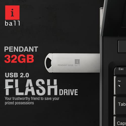 Image of iBall Pendant 32 GB USB 2.0 Flash Drive OS Compatibility with Windows and Mac (Silver)