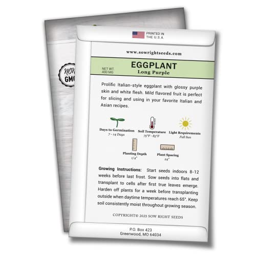 Sow Right Seeds - Long Purple Eggplant Seed For Planting - Non-Gmo Heirloom Packet With Instructions To Plant An Outdoor Home Vegetable Garden - Great Gardening Gift (1) #TOP1