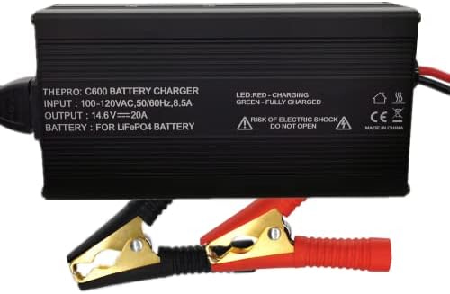 THEPRO 12V 20A LifePO4 Battery Charger 14.6V Smart Charger and Maintainer for LiFePO4 Lithium-Iron Deep Cycle Rechargeable Batteries