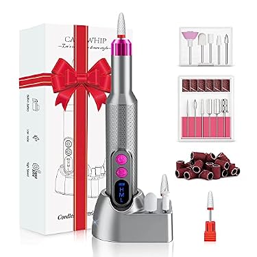 AMAZON - Nail Drill CANDWHIP, Cordless Electric Nail Drill Professional Efile Nail Drill Kit for Acrylic, Gel Nails, Manicure Pedicure Polishing Shape Tools Design for Home Salon Use Gray