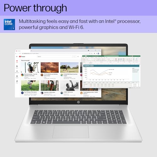 Image of HP 17 inch Touchscreen Laptop Computer Business, MS Office, 17.3 inch HD+ Display, Intel 10-Core i7-150U(up to 5.4 GHz), Backlit Keyboard, Wi-Fi 6, Windows 11 Pro(32GB RAM|1 TB SSD)