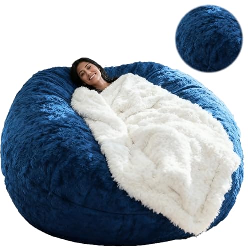 CENPENYA Funda para sillón Puff de Terciopelo PV (sin Relleno) Apta para la mayoría de sofás Cama de salón, Funda de Tela para sillón Puff (Azul Real,180×90cm)