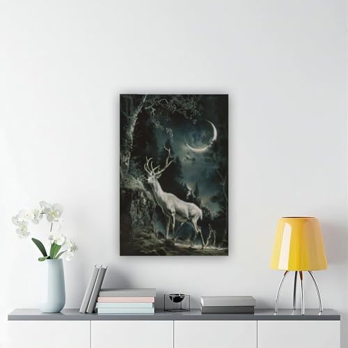 Poster cerf lune originale idée cadeau décoration murale maison