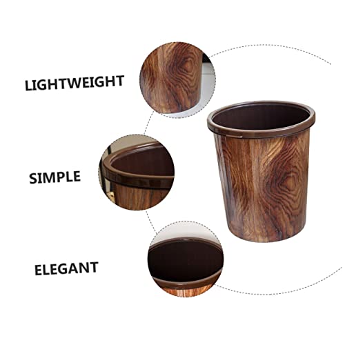 Caneca de basura rectangular 12L con tapa marrón miniatura 3