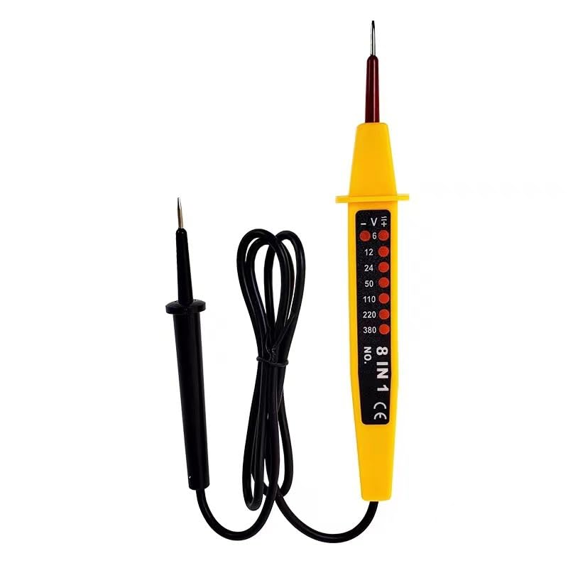 Bipolarer Spannungsprüfer, 8-in-1 Spannungsprüfer, 6-380 V AC/DC mit LED-Anzeige, Kontinuitäts- und Polaritätsdetektor, für Elektriker, Inspektion, Fehlerbehebung zu Hause, Werkstatt