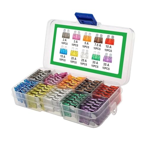 Kit de 100 fusibles para auto: 2A, 3A, 5A, 7.5A, 10A, 15A, 20A, 25A, 30A y 35A miniatura 2