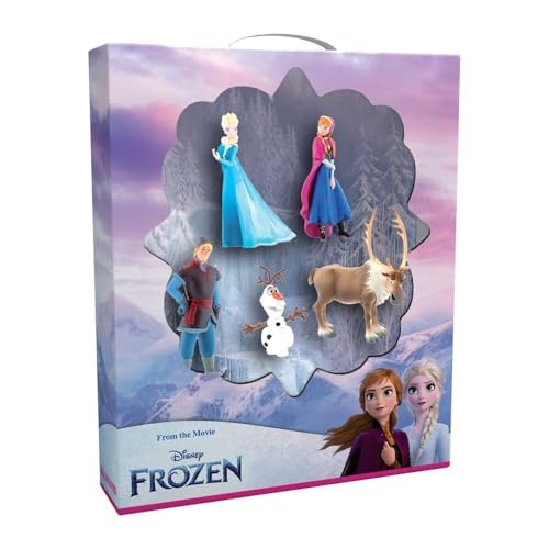 Bullyland 13413 - Juego de Figuras de Aniversario Princesa Elsa, Anna, Kristoff, Sven y Olaf de Walt Disney La Reina del Hielo, Ideal como pequeño Regalo para niños a Partir de 3 años