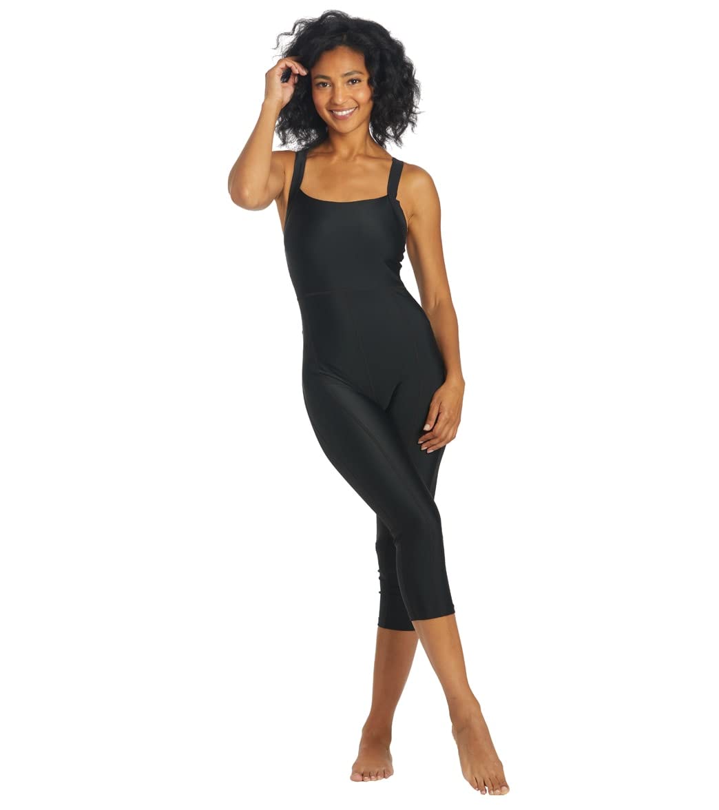 SportiWomen's Boyleg One Piece Swimsuit - Cropped Unitard Bathing Swimsuit - Athletic Full Coverage Lap Swimming Suit