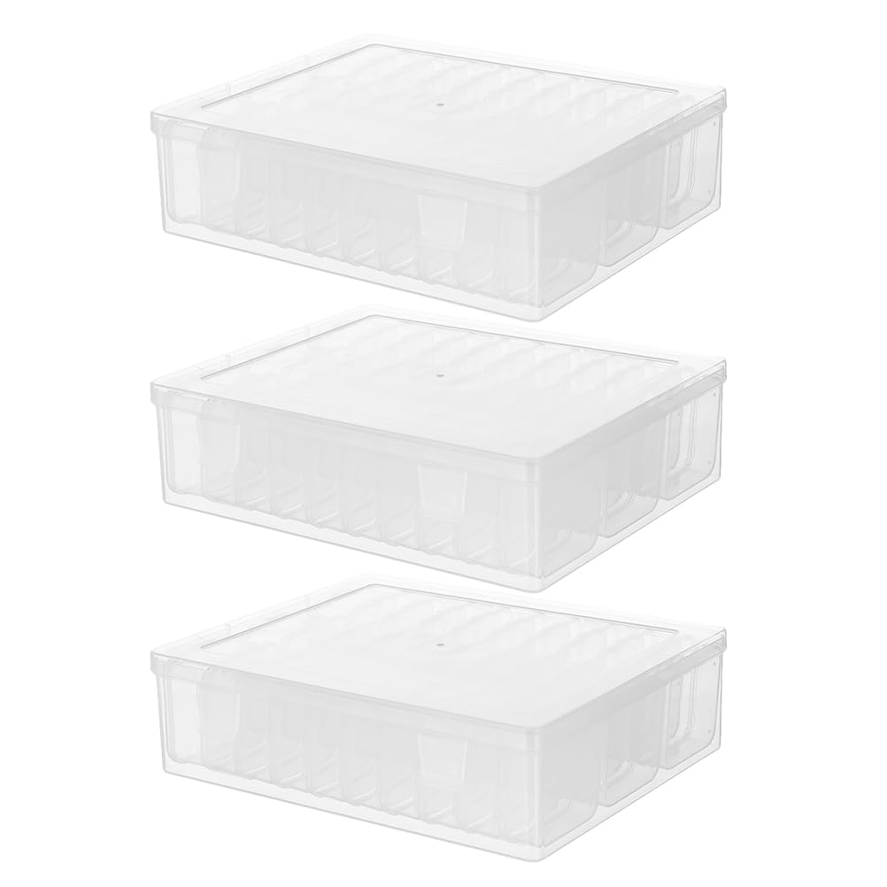 Operitacx 3stücke Kunststoffbox Mit Klappdeckel Transparente Perlen-aufbewahrungsbehälter Organizer Für Bastelkisten Kleine -Organizer Durchsichtige Displaybox Für Schreibtisch